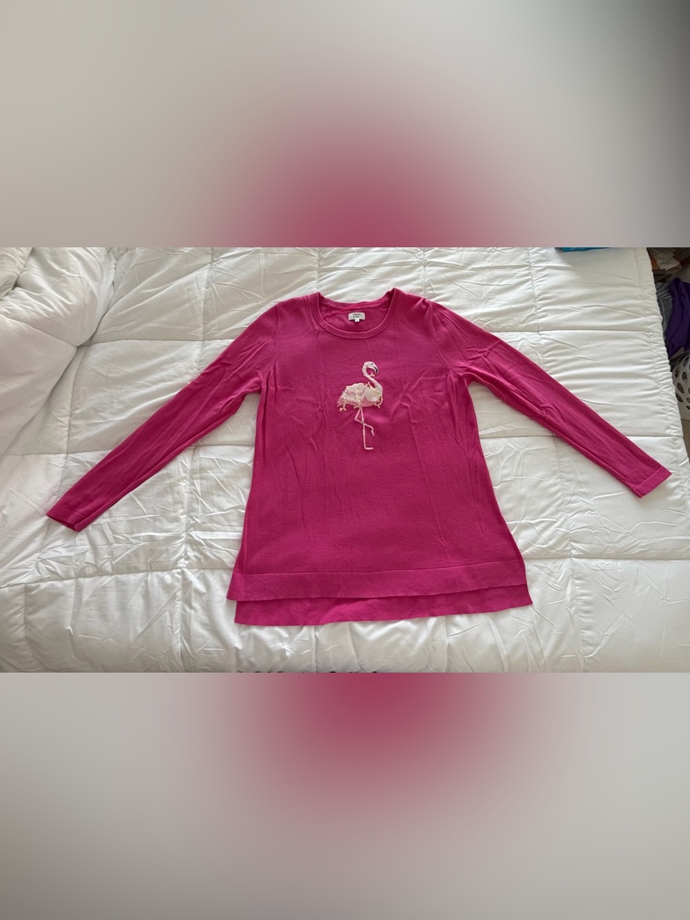 Flamingo sweater XL Crown & Ivy pink gold